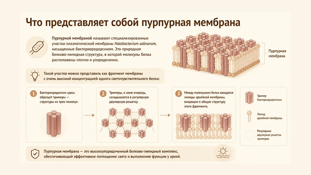 Пурпурная мембрана: почему бактериородопсину важно природное окружение