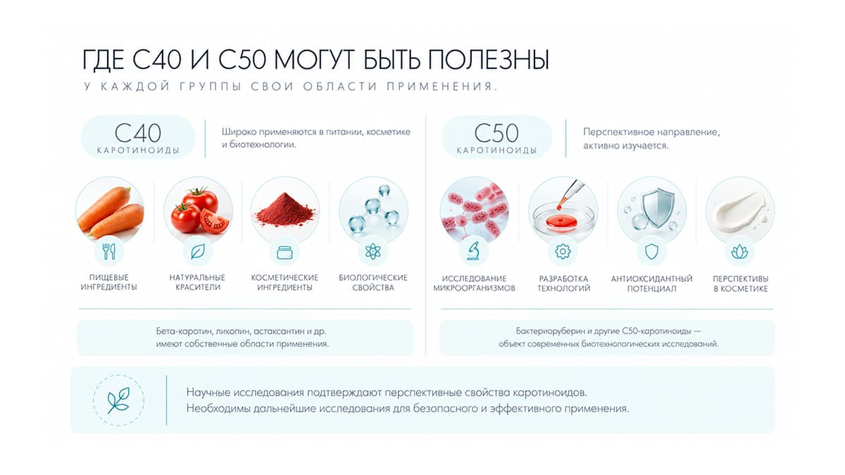 Бактериоруберин и другие каротиноиды: чем C50-каротиноиды отличаются от C40
