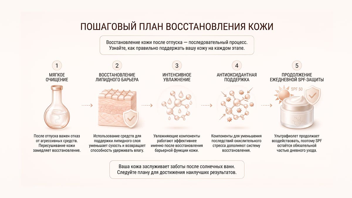 Как восстановить кожу после отпуска: пошаговый план ухода