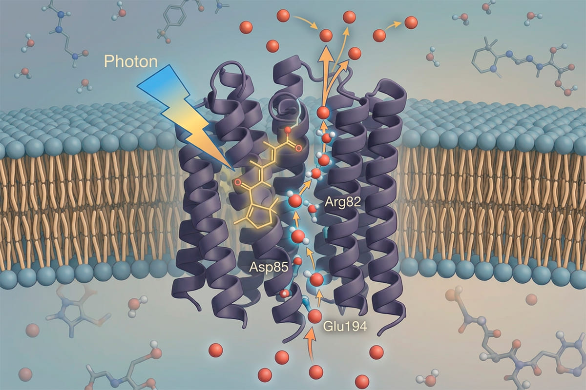 От фотона к градиенту: механика работы бактериородопсина