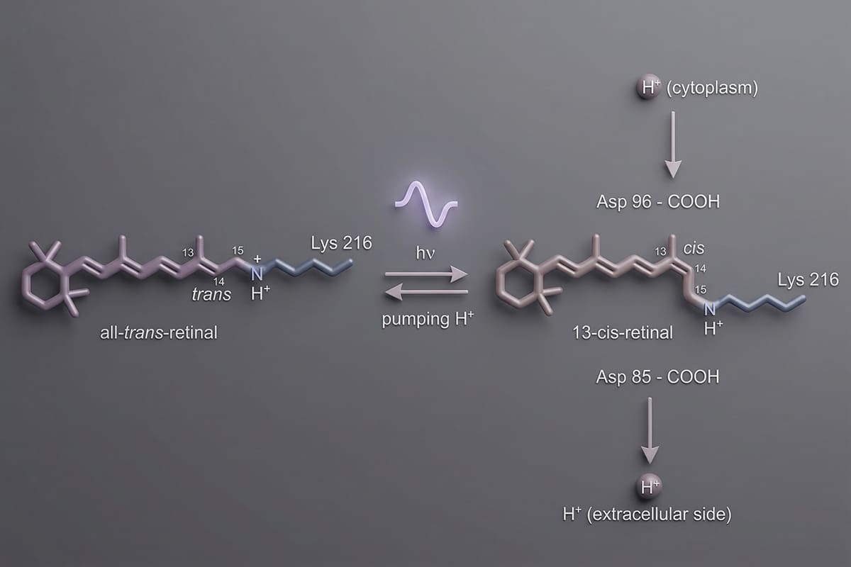От фотона к градиенту: механика работы бактериородопсина